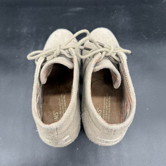 Toms Bootie Womens Size 7 Suede Taupe Wedge Heels Shoes - Picture 5 of 7